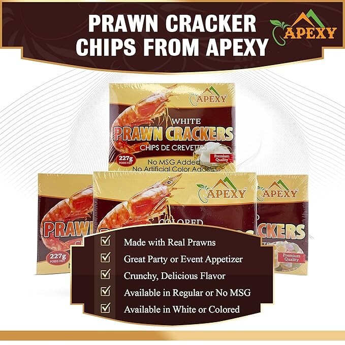 2PCS APEXY Authentic Prawn Crackers Uncooked, Crispy and Delicious Shrimp Chips gallery