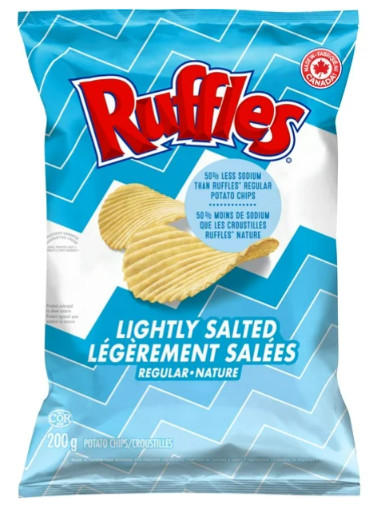 Ruffles Regular Lightly Salted Potato Chips, 200g (4 Pack) gallery