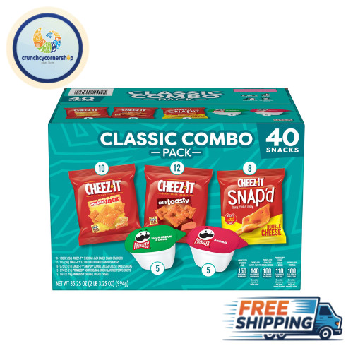 Cheez-It Crackers Pringles Potato Crisps Classic Combo, Variety Pack Snacks, 40