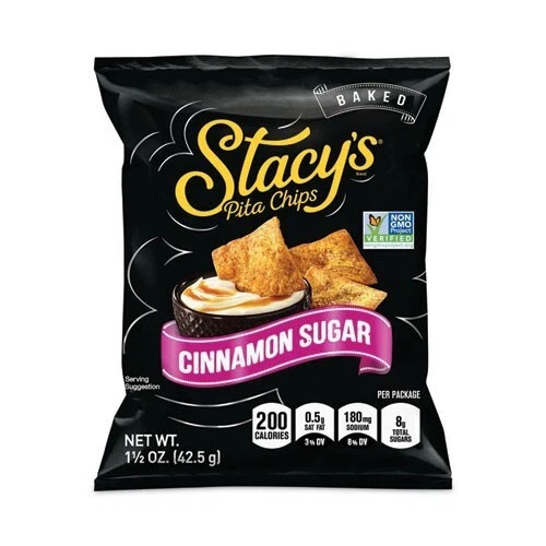 Stacy’s Pita Chips, 1.5 oz Bag, Cinnamon Sugar, 24/Carton