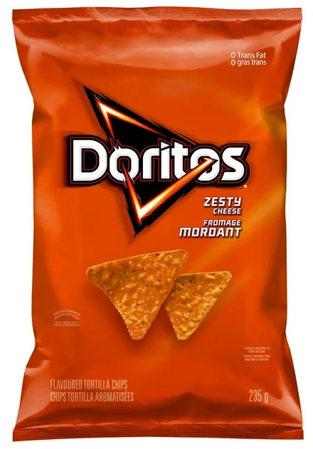 Doritos Zesty Cheese Flavored Tortilla Chips, 235g (3 Pack) gallery