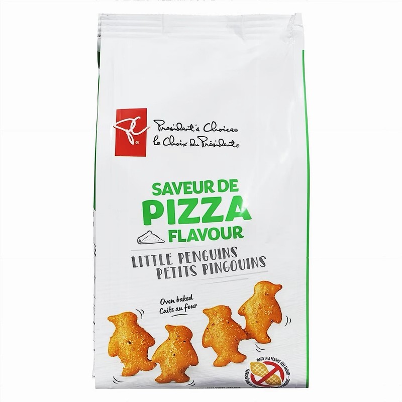President’s Choice Pizza Flavor Little Penguins Crackers – 180g Fun Snack