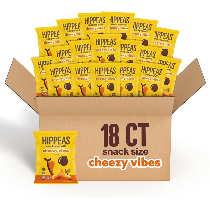 Chickpea Puffs, Vegan Nacho Vibes, 0.8 Ounce (Pack of 18), 3g Protein, 2g Fib…
