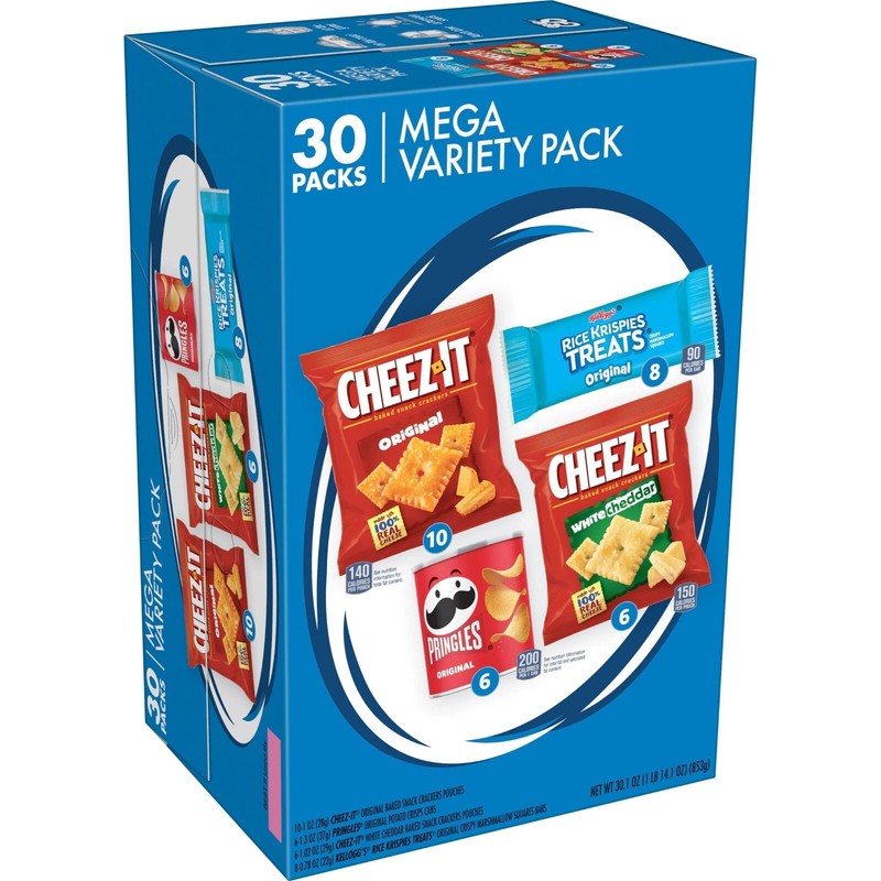 Kellogg's Snacks, Lunch Snacks, Kids Snacks, Mega Pack, Variety Pack, 30.1oz Box gallery