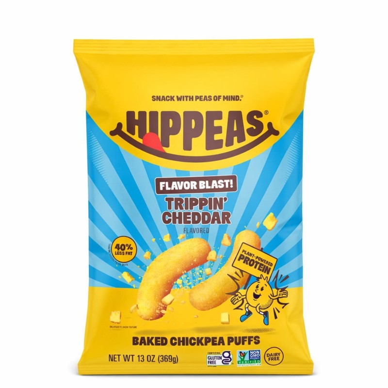 Hippeas Flavor Blast! Trippin’ Cheddar Baked Chickpea Puffs, 13 oz.