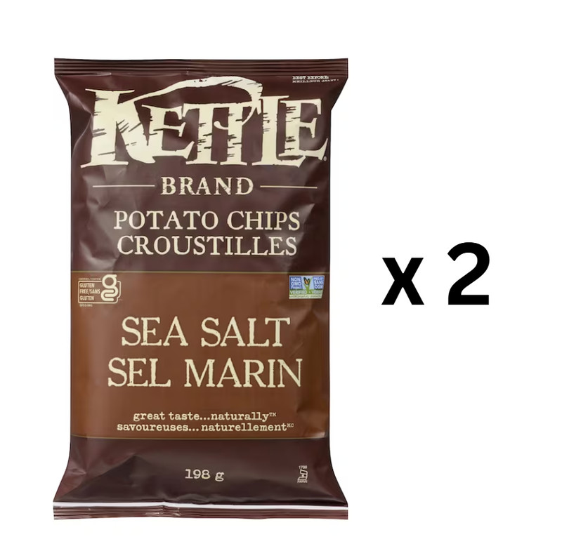 Kettle Potato Chips Sea Salt – 198 g – Pack of 2