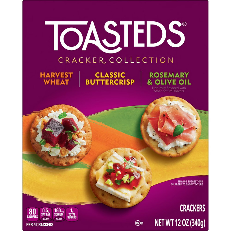 Toasteds Variety Pack Crackers, Party Snacks, 12 oz gallery