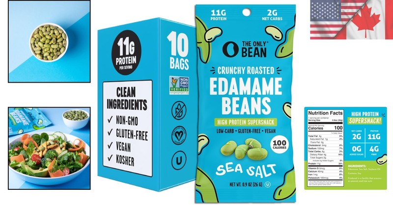 Crunchy Dry Roasted Edamame Snacks – High Protein Keto Treat 10-Pack gallery