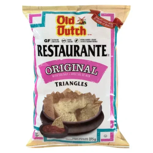 2-Pack Old Dutch Restaurante Original Triangles 275g Tortilla Chips Made Canada gallery