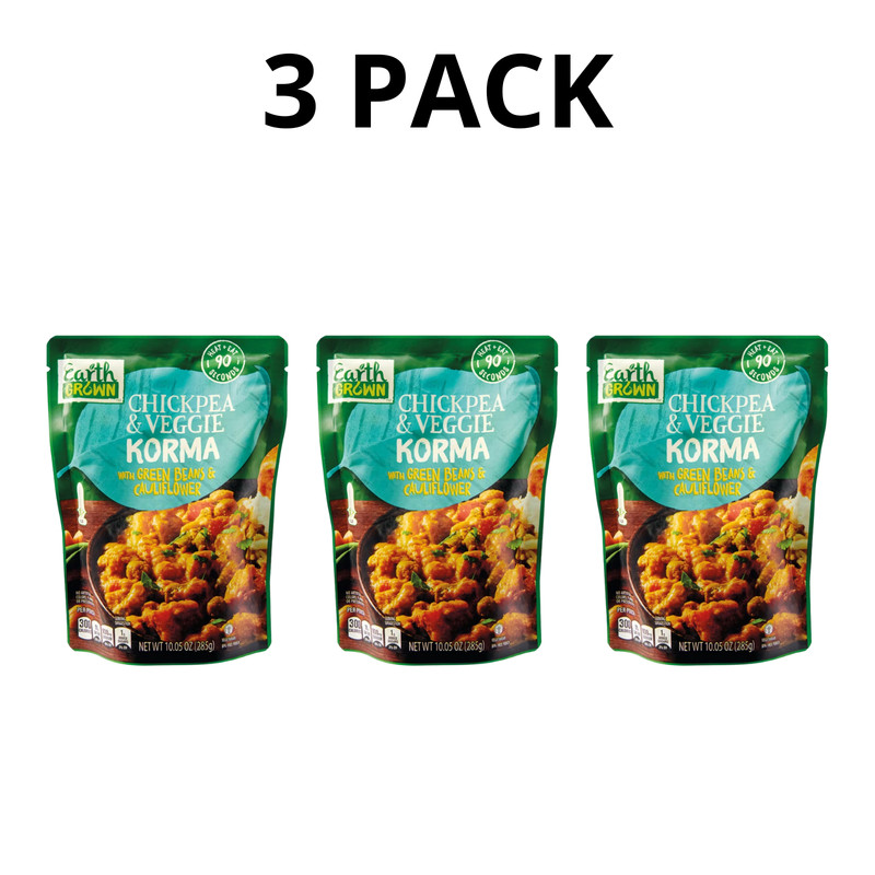 Earth Grown Chickpea and Korma, 10.5 oz - 3 Pack