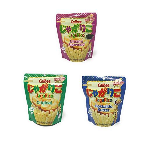 Calbee JagaRico Potato Sticks: Umami Seaweed, Hokkaido Butter and Original