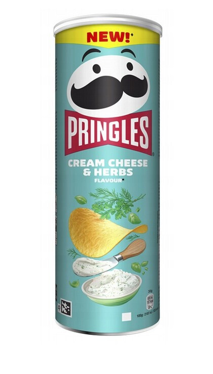 PRINGLES CREAM CHEESE & HERBS – 165G – VERY LIMITED POTATOE CHIPS