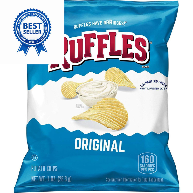 Ruffles Original Potato Chips, 1 Ounce (Pack of 40) 40 1)