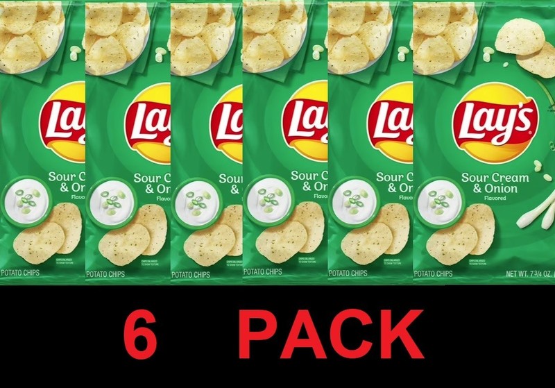 LAY’S Sour Cream & Onion Snack Potato Chips 7.75 oz Bag – 6 PACK