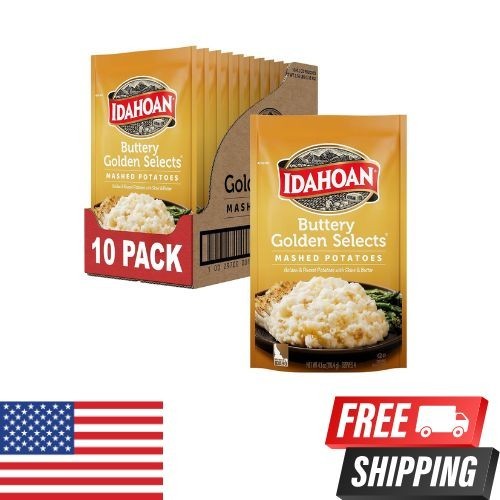 Idahoan Buttery Golden Selects Mashed Potatoes, Naturally Gluten-Free, 100% Real