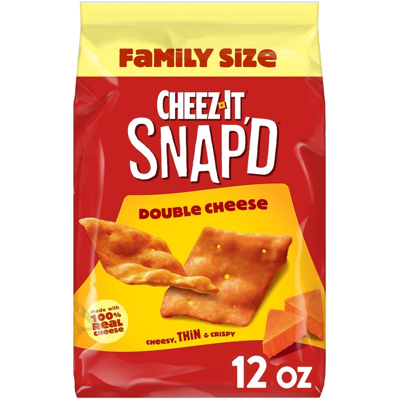 Cheez-It Snap’d Double Cheese Cracker Chips, Thin Crisps, 12 oz