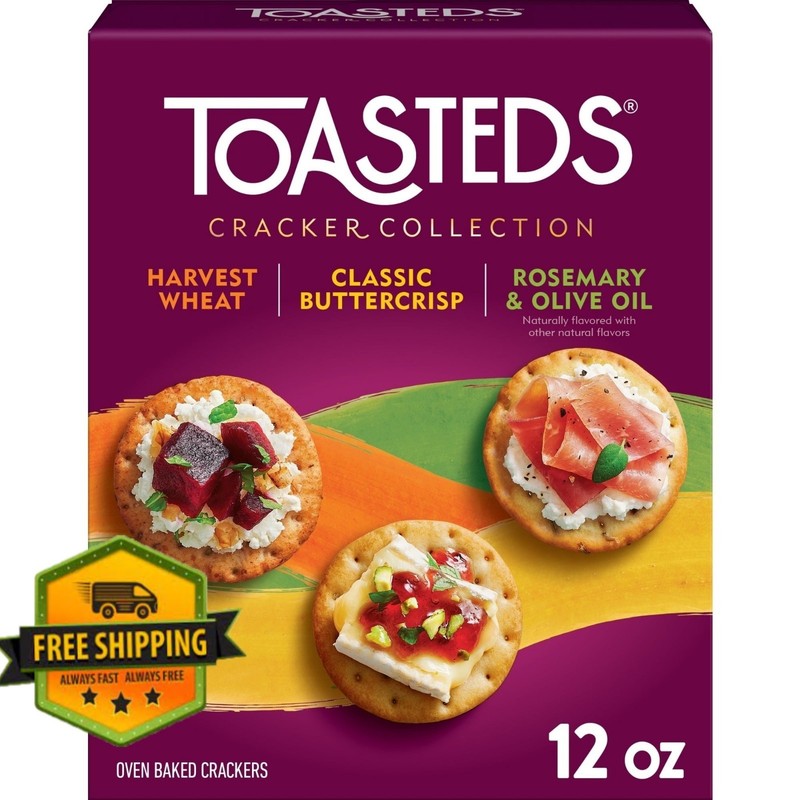 Toasteds Variety Pack Crackers, Party Snacks, 12 oz