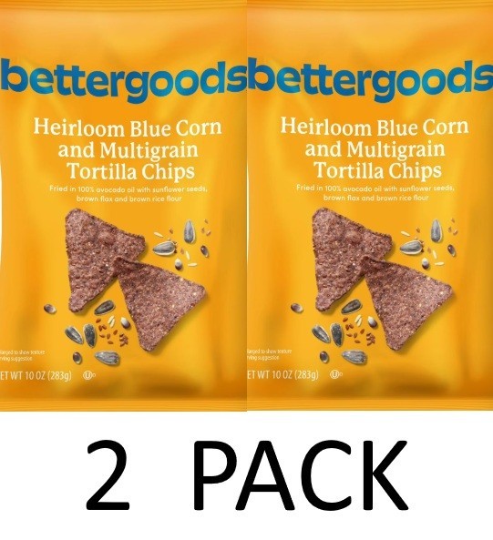 Bettergoods Heirloom Blue Corn and Multigrain Tortilla Chips 10 oz Bag – 2 PACK