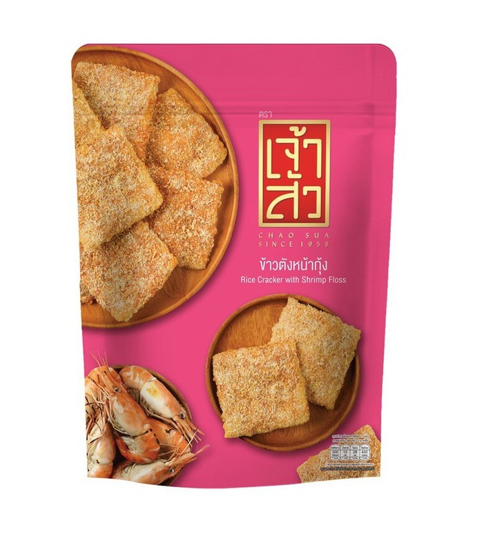 Chaosua Rice Cracker with Shrimp Floss, Thai Snack , Good Taste, FROM THAILAND