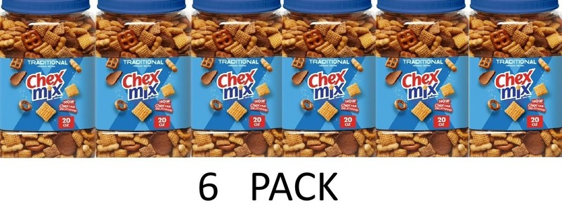 Chex Mix Traditional Original Recipe Snack Mix 20 oz Tub – 6 PACK