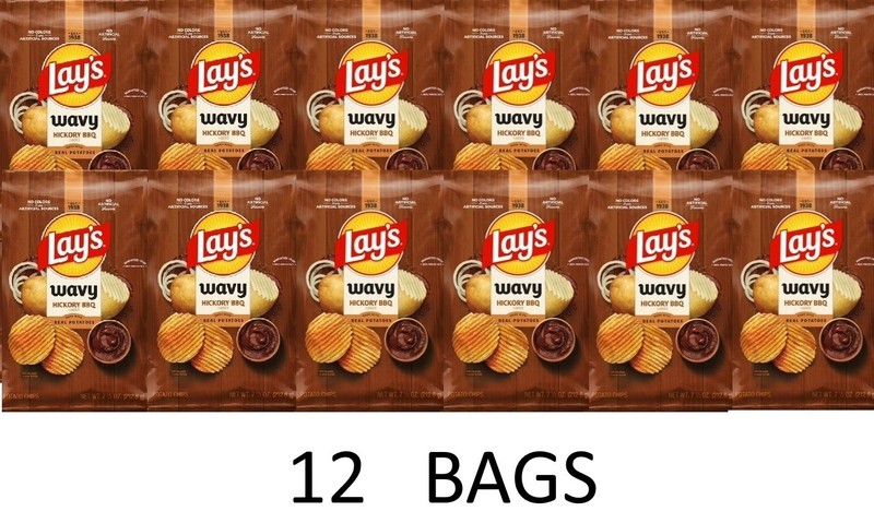 LAY’S Hickory BBQ Snack Potato Chips 7.5 oz Bag – 12 PACK