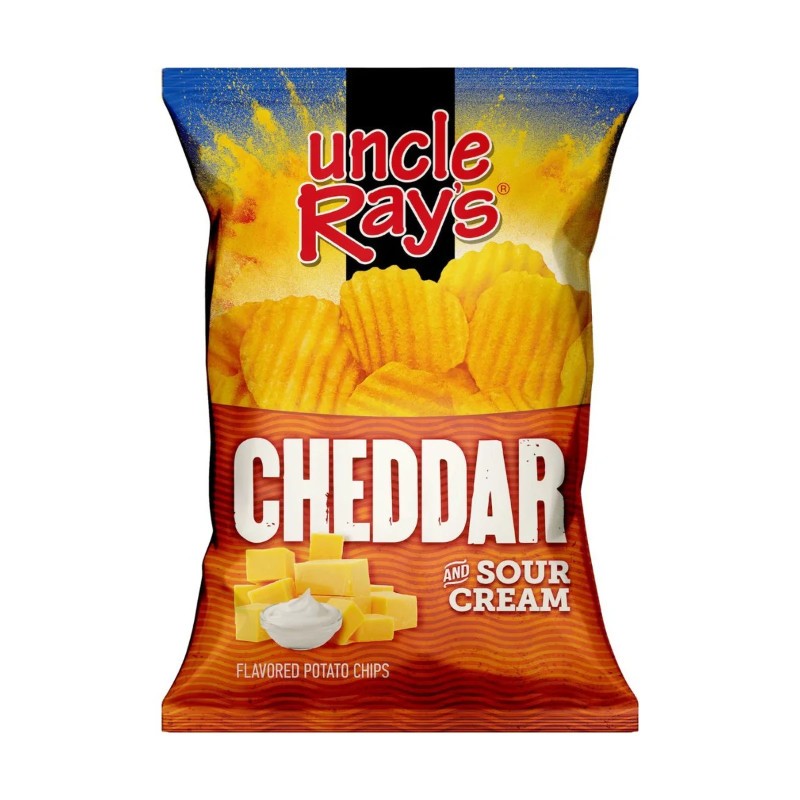 5x Uncle Ray’s Cheddar & Sour Cream Potato Chips Snack Crunchy Bulk Bundle 4.25o