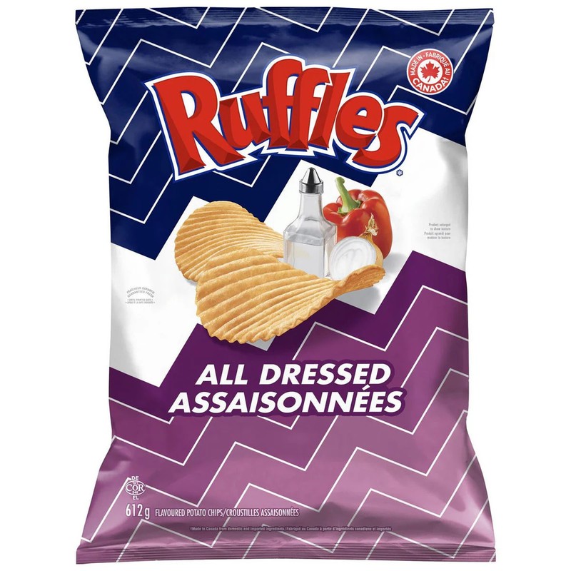Ruffles All Dressed Potato Chips 612g (21.6 oz) | Party Size Canadian