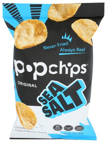 Popchips Sea Salt Chips 5 oz (Pack of 12)