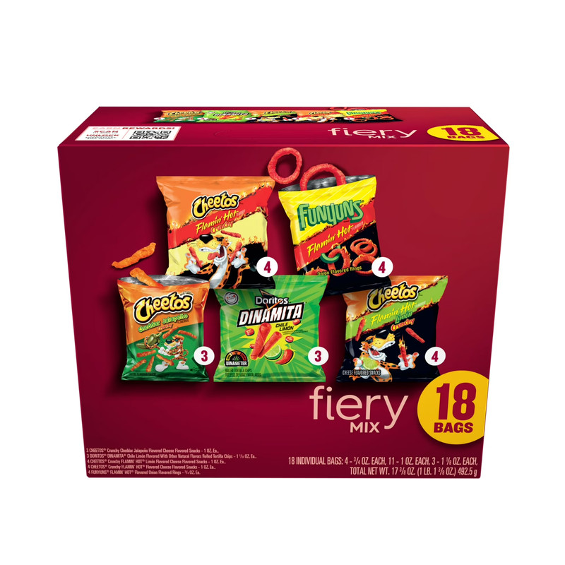 Frito-Lay Fiery Mix Variety Pack Snack Chips, 18 Count Multipack FRESH
