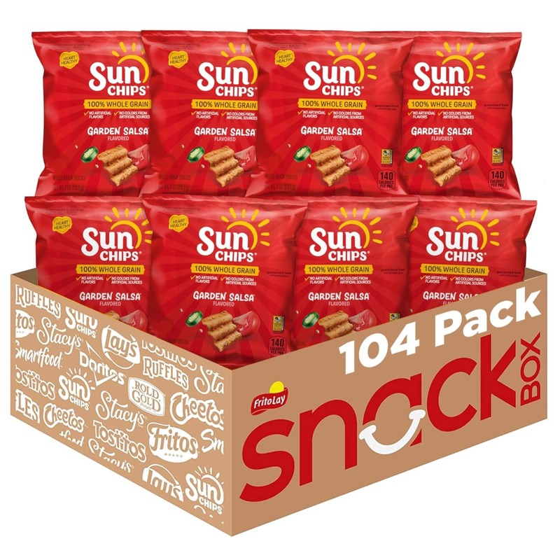 Heart Healthy Whole Grain Snacks, Garden Salsa, 104 Pack