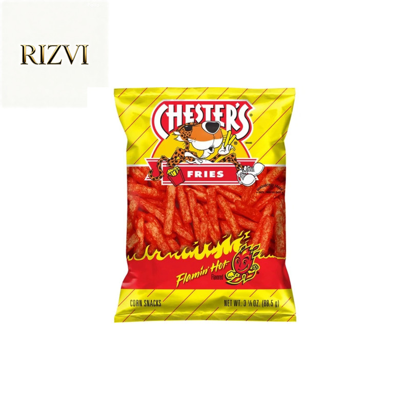 Chester’s Fries Corn Snacks Flamin’ Hot Flavored, 3.125 oz Bag
