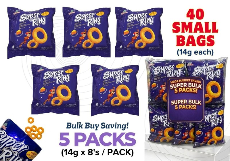 Oriental Super Ring Cheese Crackers 14g-Authentic Malaysian Snack (BULK SAVINGS)