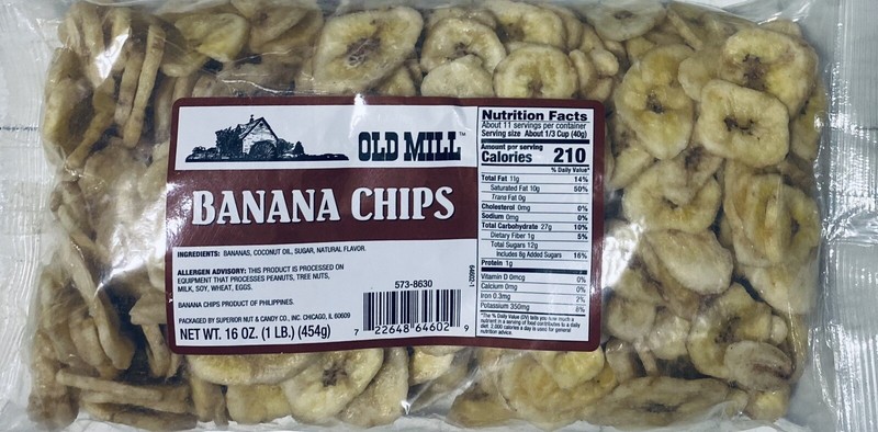 2x Old Mill Dried Banana Chips 16 oz Bag FRESH - 2 PACK gallery