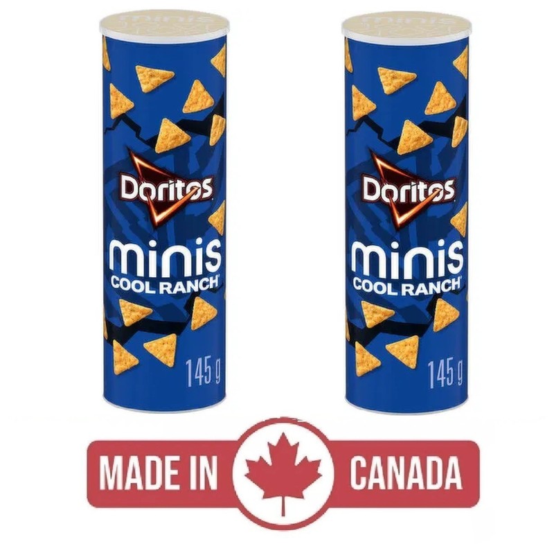 2-Pack Doritos Minis Tortilla Chips Cool Ranch 145g Canada Snacks Crispy Tubes