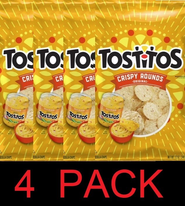 Tostitos Tortilla Chips ORIGINAL FLAVOR Crispy Rounds 12 oz Bag – 4 PACK
