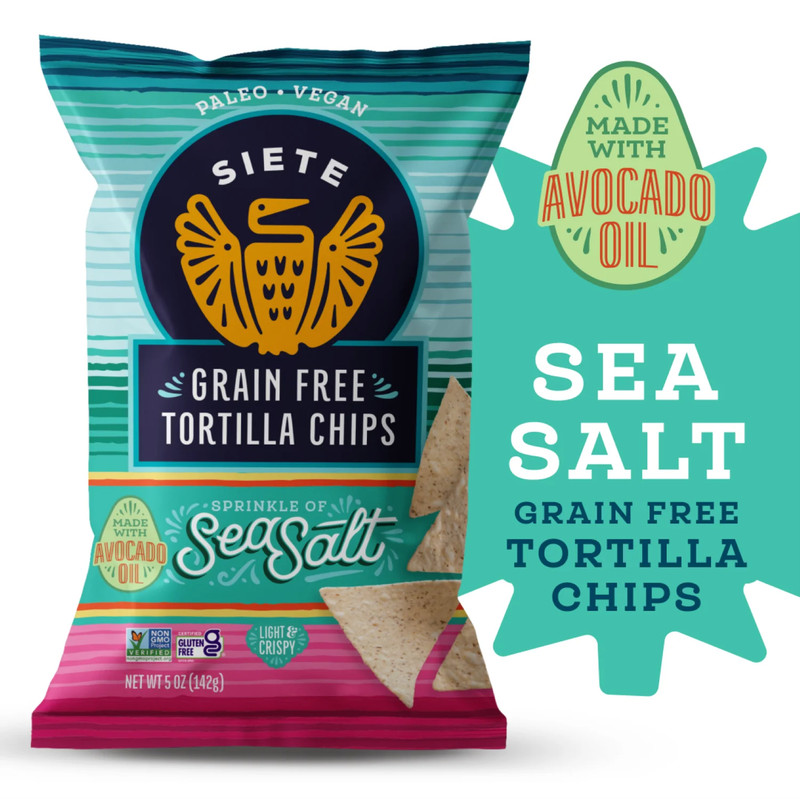 Siete Family Foods Grain Free Tortilla Chips, Sprinkle of Sea Salt, 5 oz gallery