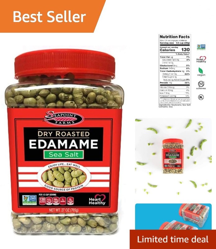 Crunchy Edamame Snack – 27 oz Jar, Low-Carb Protein for Healthy Eating
