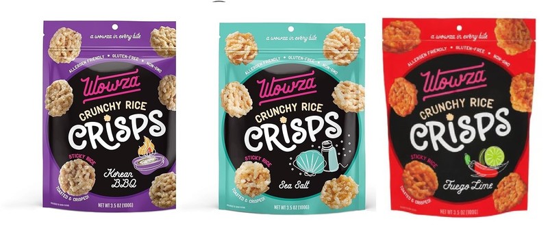 Wowza Crnchy Rice Crisps variety(sea Salt/korean bbq/fuego lime)3.5 oz each