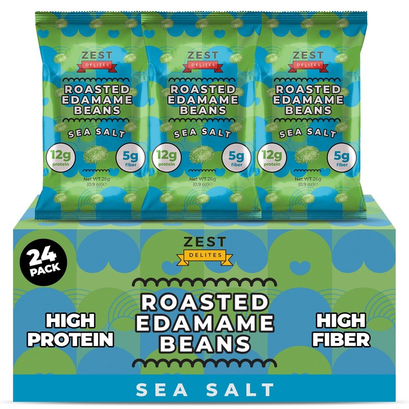 Edamame Beans Snack by , Crunchy Dry Roasted, Sea Salt, Healthy Snacks High P...