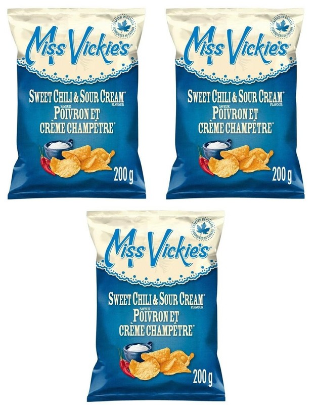 Miss Vickie’s Sweet Chili & Sour Cream Flavor Potato Chips, 200g (3 Pack)
