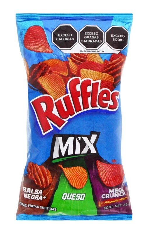 5X RUFFLES MIX – SABRITAS MEXICANAS (5 Paquetes de 45g c/u)