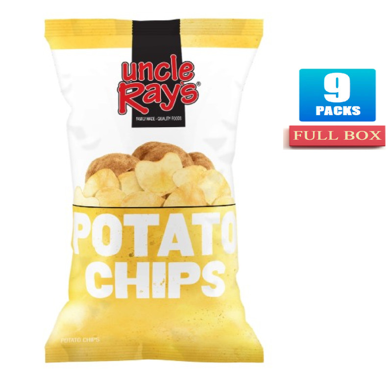Full Box 9x Bags Uncle Ray’s Regular Potato Chips – 8.5oz Each
