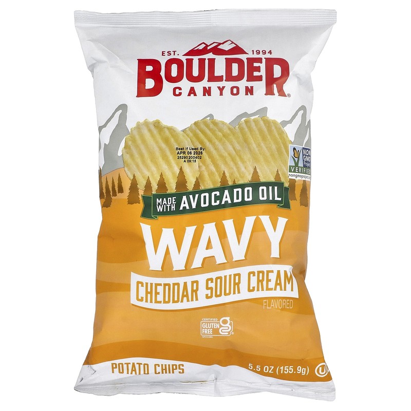 Wavy Potato Chips, Cheddar Sour Cream, 5.5 oz (155.9 g)