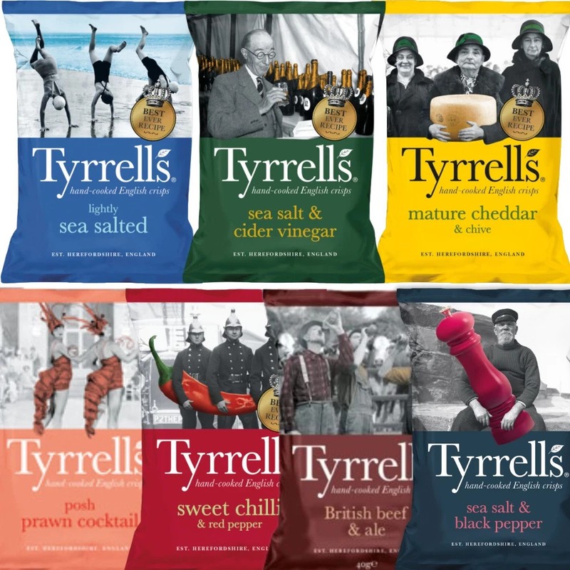 Tyrrells Crisps Mixed Case 7 Flavours Full Case 24x40g Bags gallery