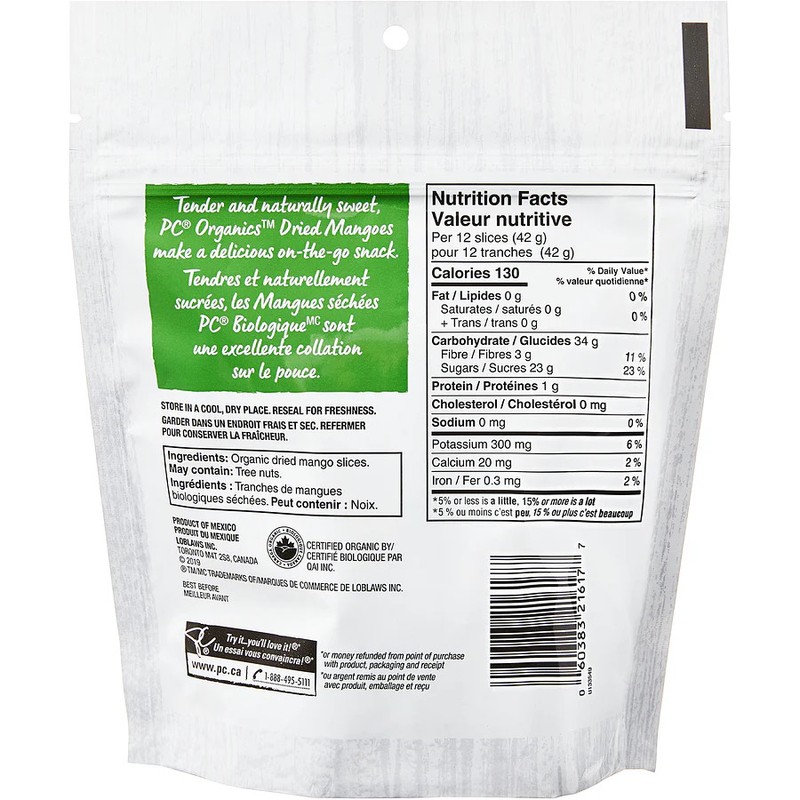 President's Choice Organics Organic Dried Mango, 150g/5.2 oz. Bag gallery
