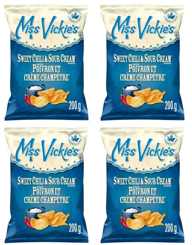 Miss Vickie’s Sweet Chili & Sour Cream Flavor Potato Chips, 200g (4 Pack)