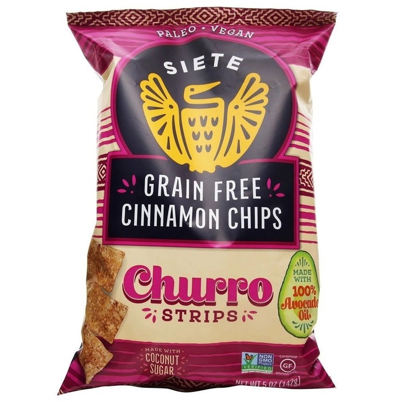 Siete Grain Free Tortilla Chips CHURRO CINNAMON 100% AVOCADO OIL 5 oz (1 Bag)