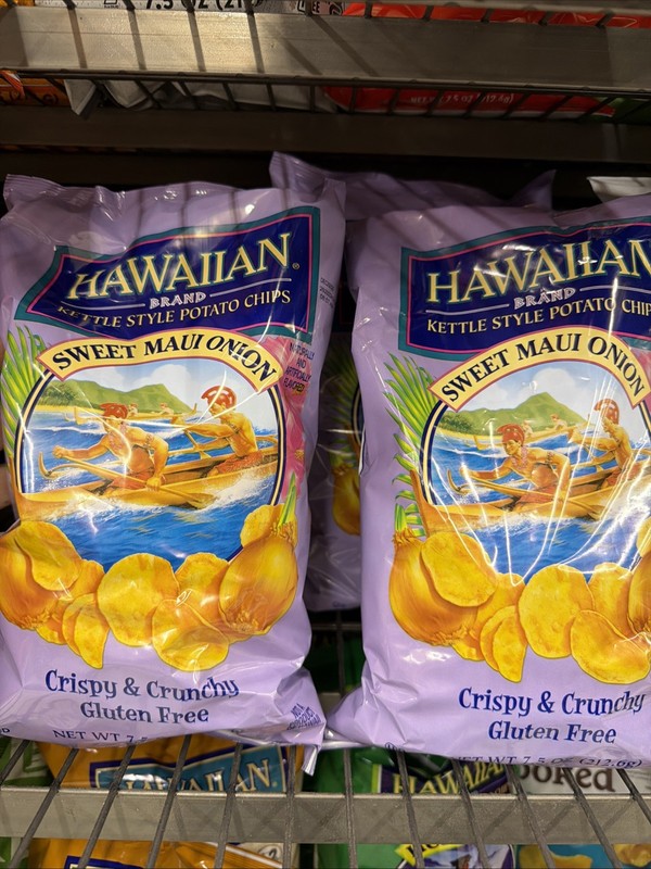 Hawaiian Brand SWEET MAUI ONION Kettle Style Chips – 7.5 OZ – 2 Bags