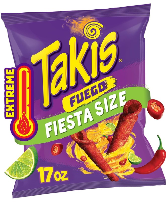 Takis Fuego 17 oz Fiesta Size Hot Chili Pepper & Lime Extreme Spicy Rolled Corn gallery