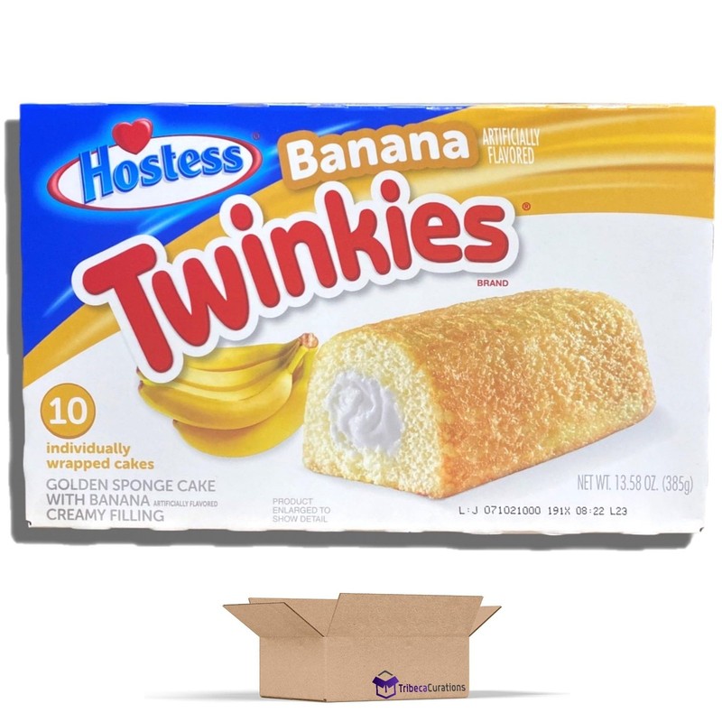 Hostess Banana & Original Twinkies Bulk Combo Pack | 10 Count Box | Pack of 10 gallery